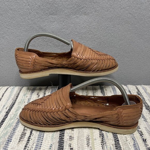 Esprit Womens Woven Leather Slip-On Sandals Size 8 Brown - Picture 6 of 8